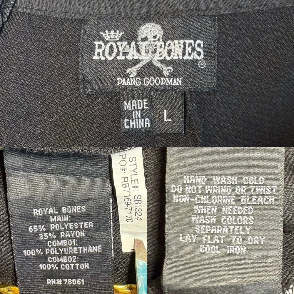 Royal Bones by Tripp Mini Skirt | Black Pleated with Chain | Size Large